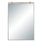 Neem wall mirror by Renwil, iron, dark antique brushed brass finish