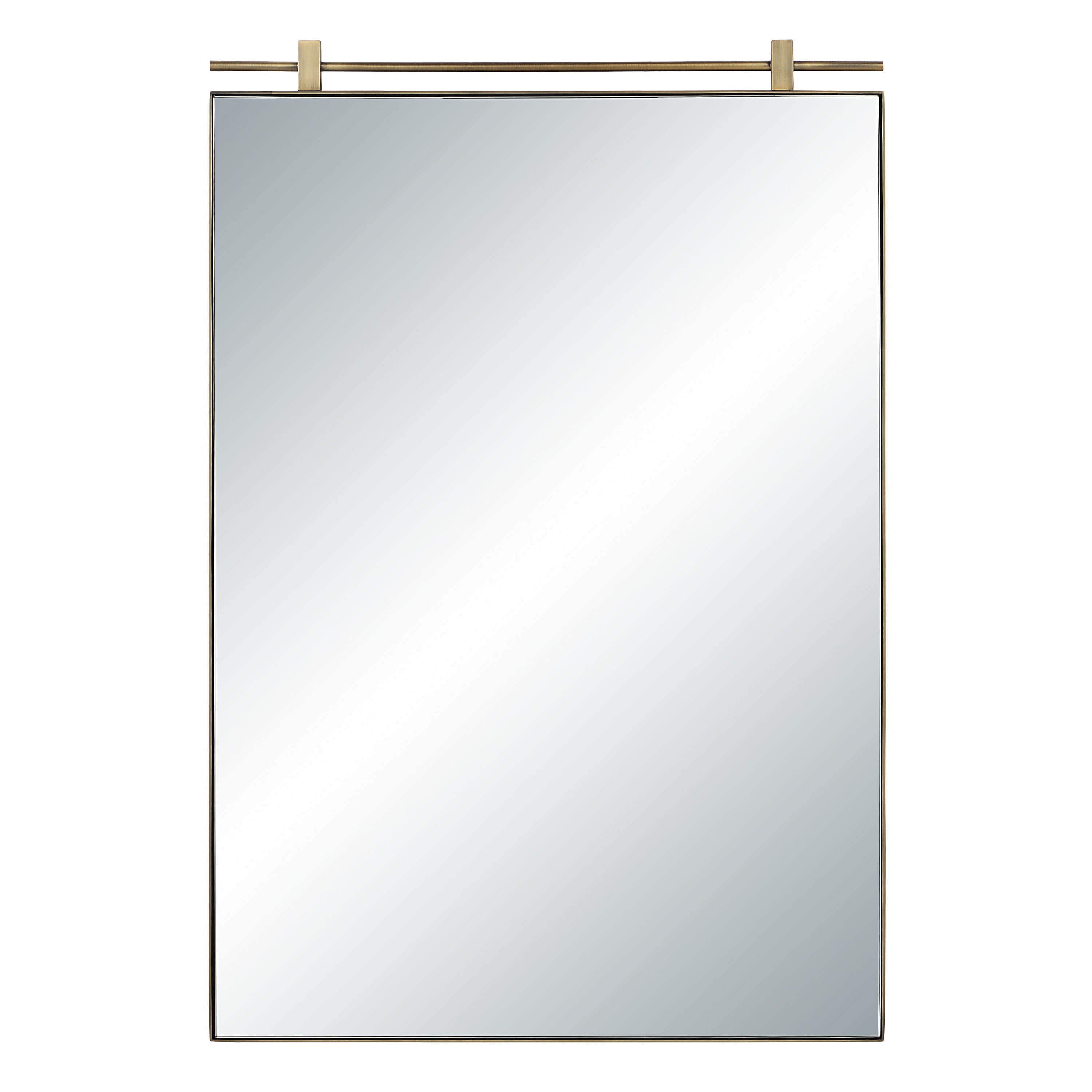 Neem wall mirror by Renwil, iron, dark antique brushed brass finish