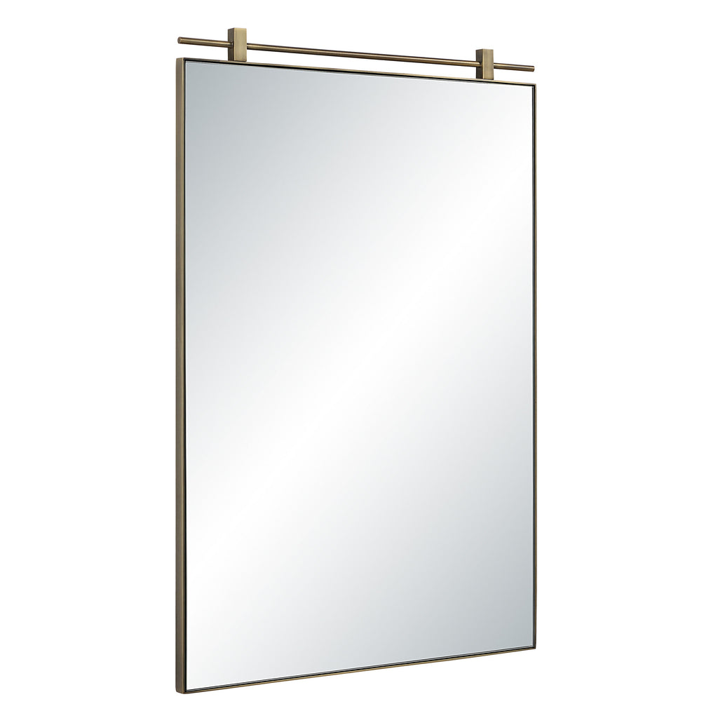 Neem wall mirror by Renwil, iron, dark antique brushed brass finish
