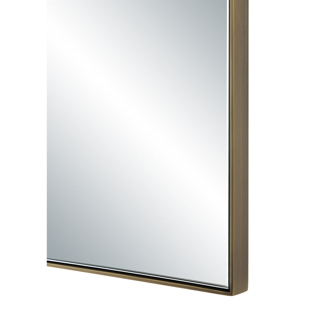Neem wall mirror by Renwil, iron, dark antique brushed brass finish