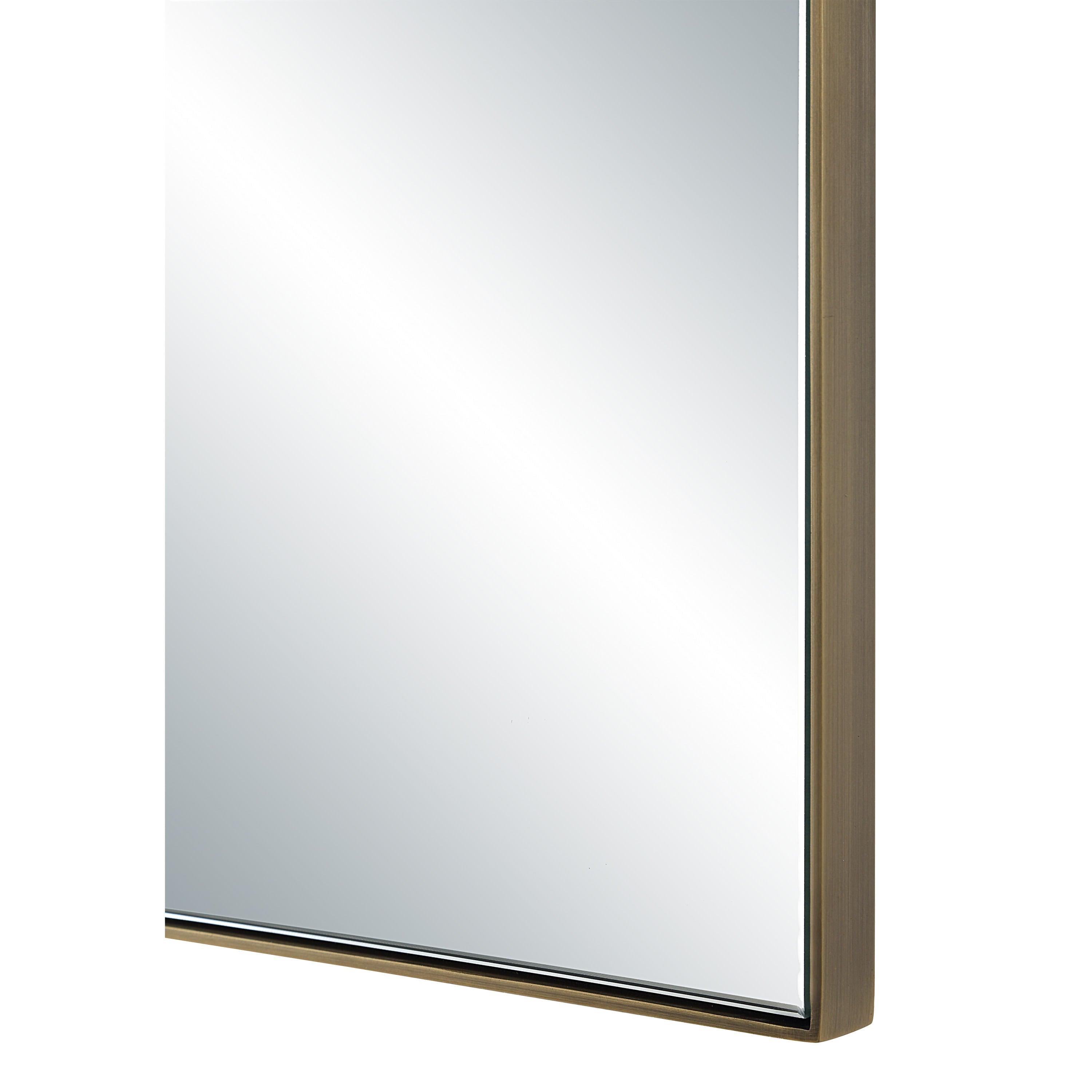 Neem wall mirror by Renwil, iron, dark antique brushed brass finish