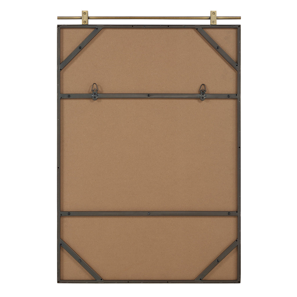 Neem wall mirror by Renwil, iron, dark antique brushed brass finish
