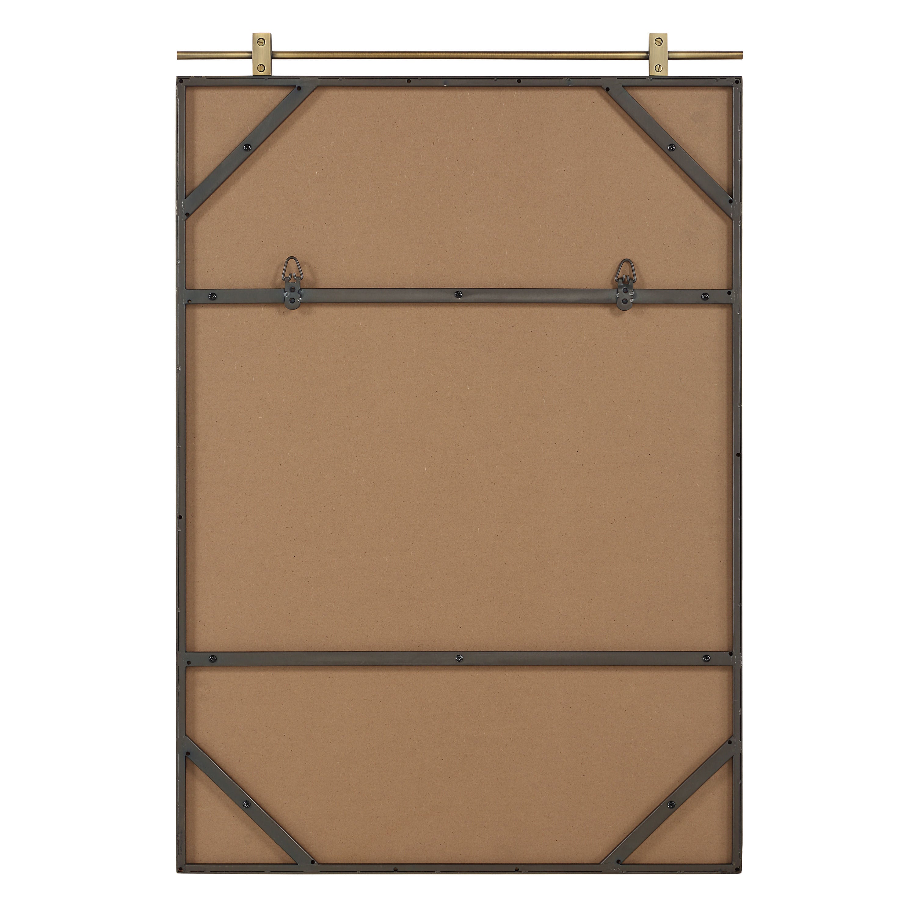 Neem wall mirror by Renwil, iron, dark antique brushed brass finish