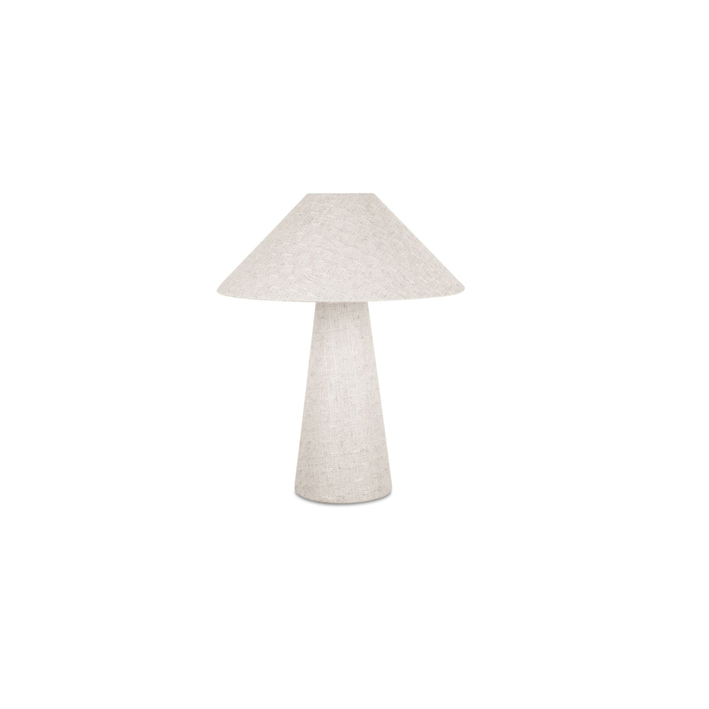 Nori table lamp by Moe's Home Collection, flecked white ceramic, organic asymmetric form