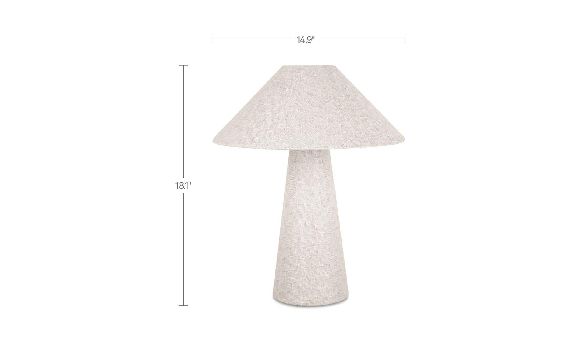 Nori table lamp by Moe's Home Collection, flecked white ceramic, organic asymmetric form