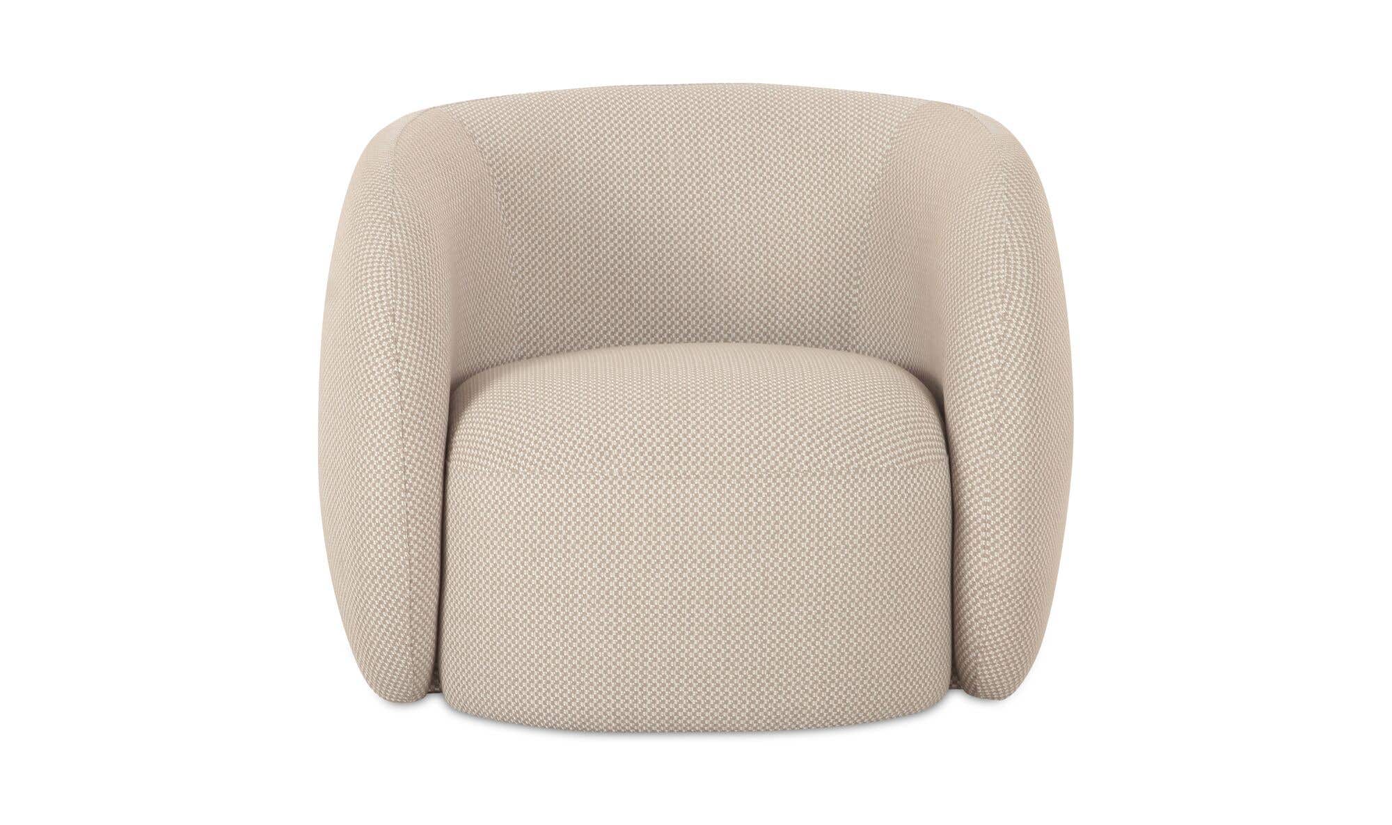 Upholstered Outdoor Rae Accent Chair Beige Check