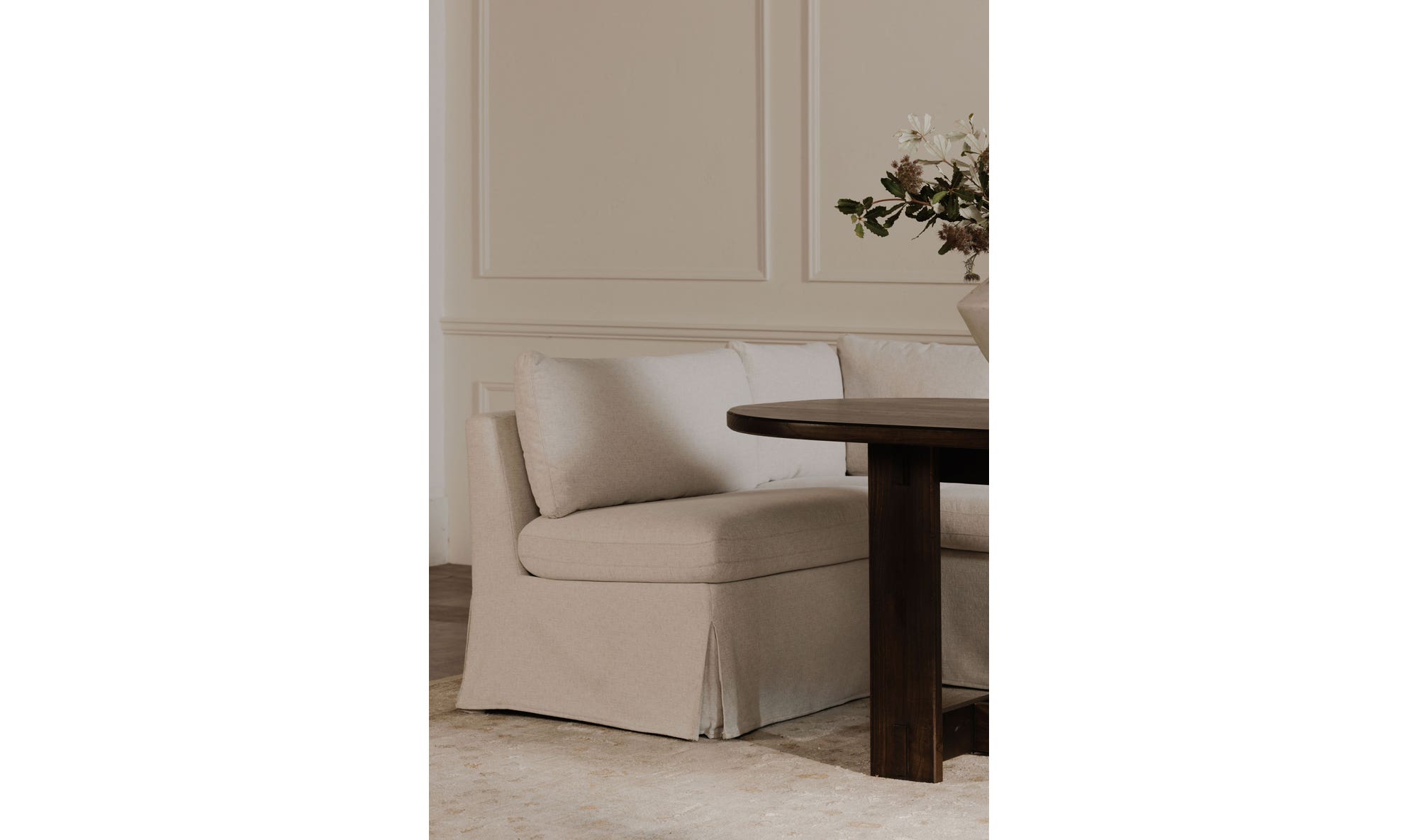 Fable Slipcover Chair and a Half Beige view 3