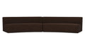 Naomi 2 Piece Concave Modular Sectional Dark Brown