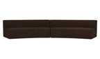 Naomi 2 Piece Concave Modular Sectional Dark Brown