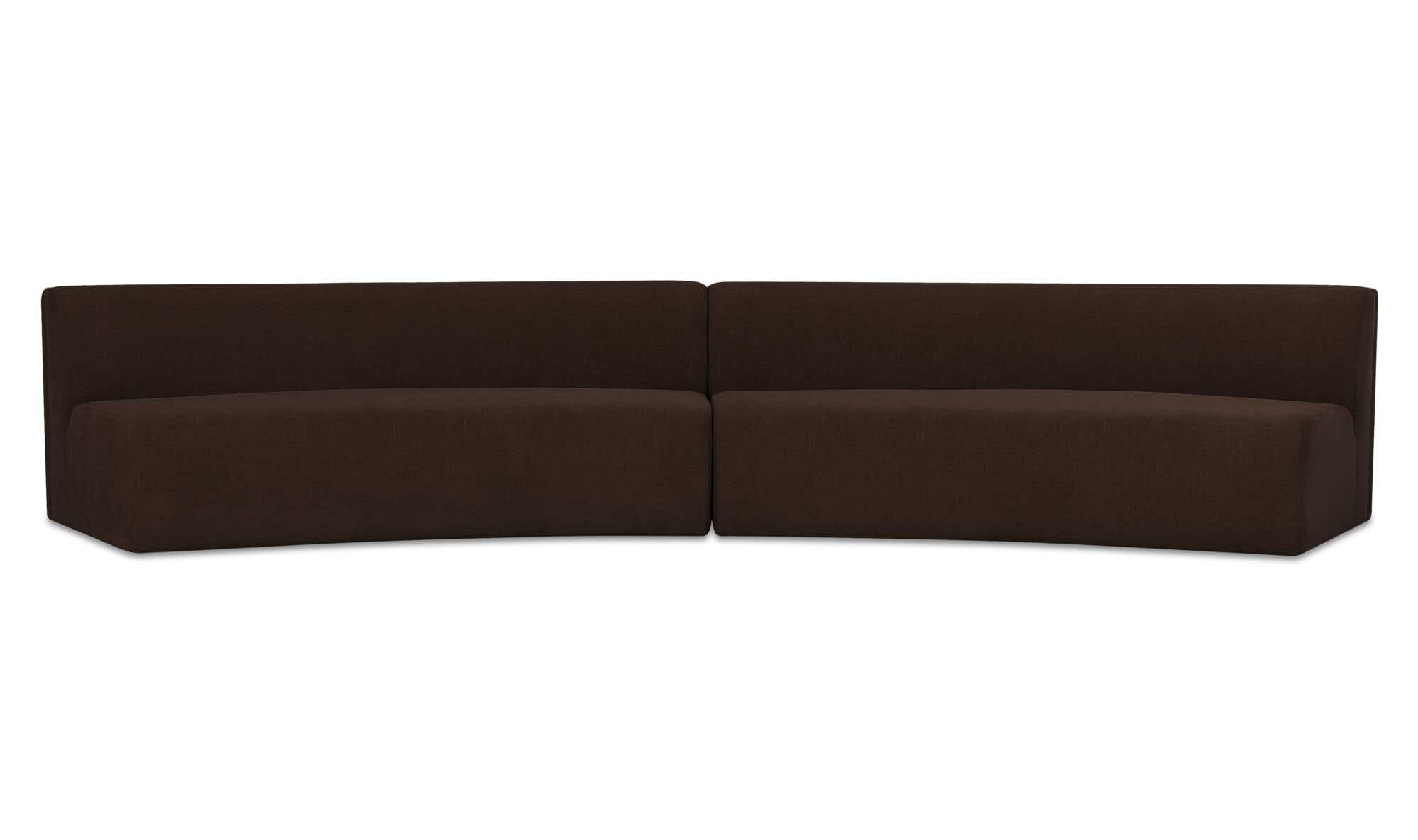 Naomi 2 Piece Concave Modular Sectional Dark Brown