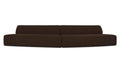 Naomi 2 Piece Convex Modular Sectional Dark Brown