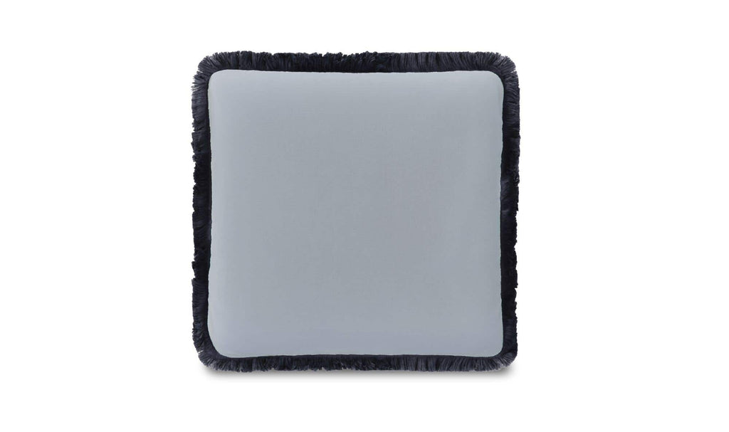 Yasmin Square Cushion Light Blue Faux Mohair