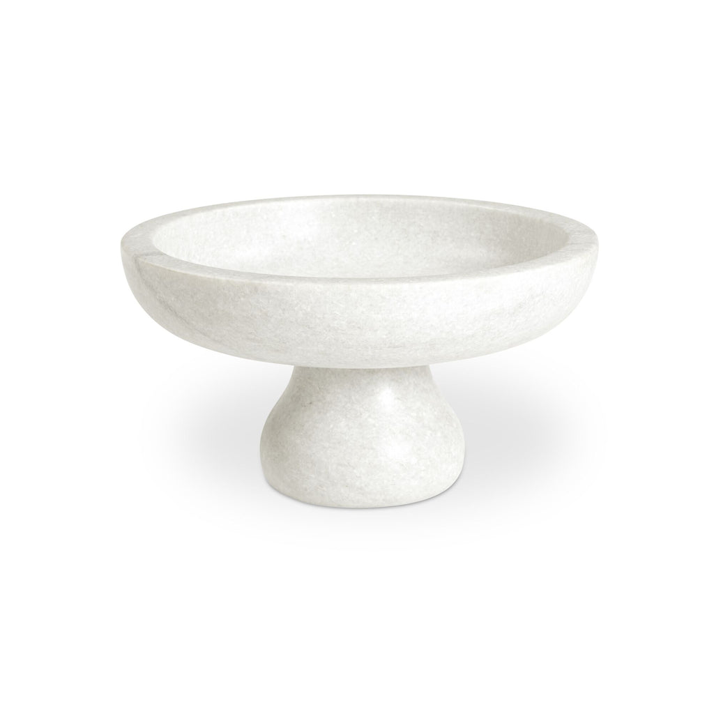 Palermo pedestal bowl by Moe's Home Collection, Rajnagar white marble, footed