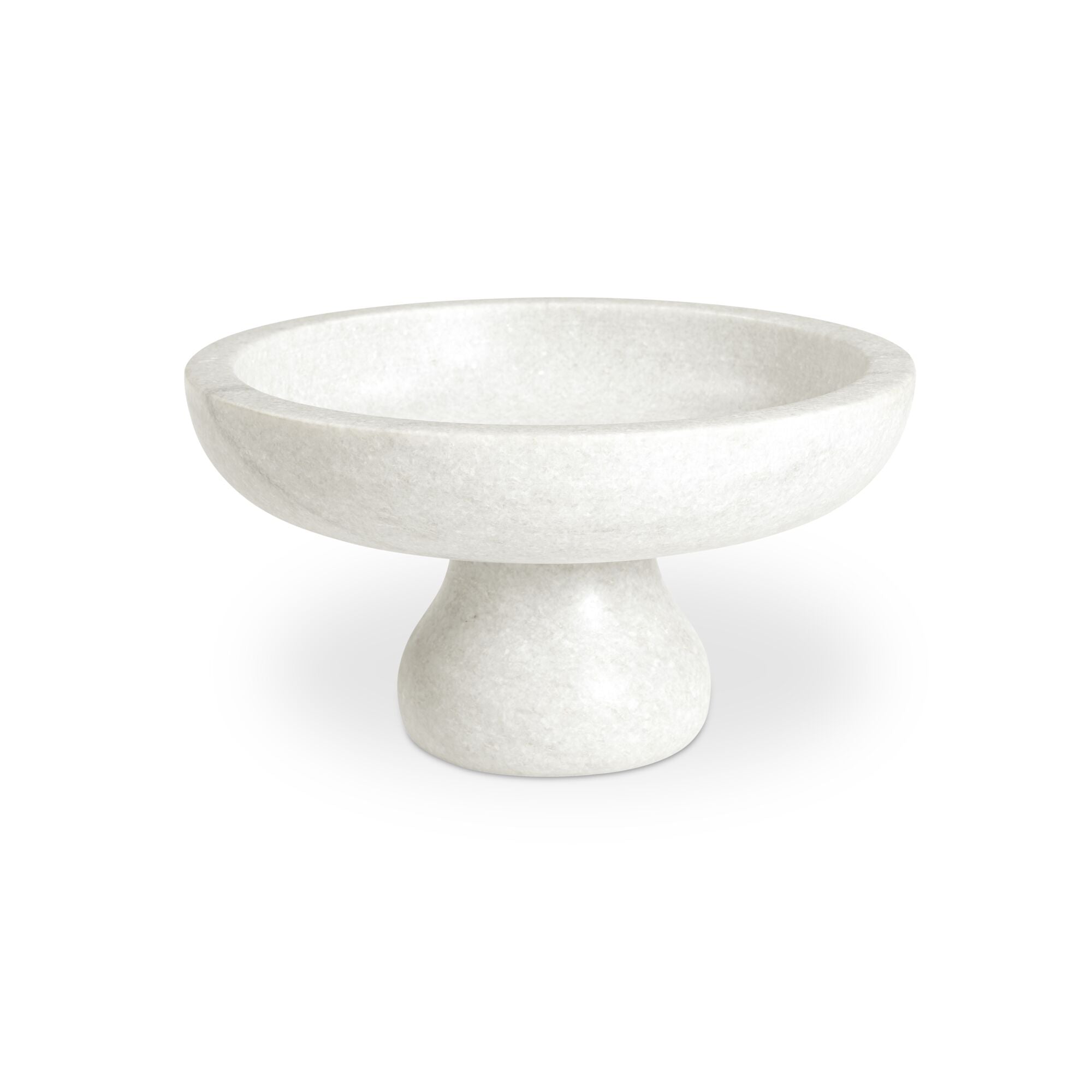 Palermo pedestal bowl by Moe's Home Collection, Rajnagar white marble, footed