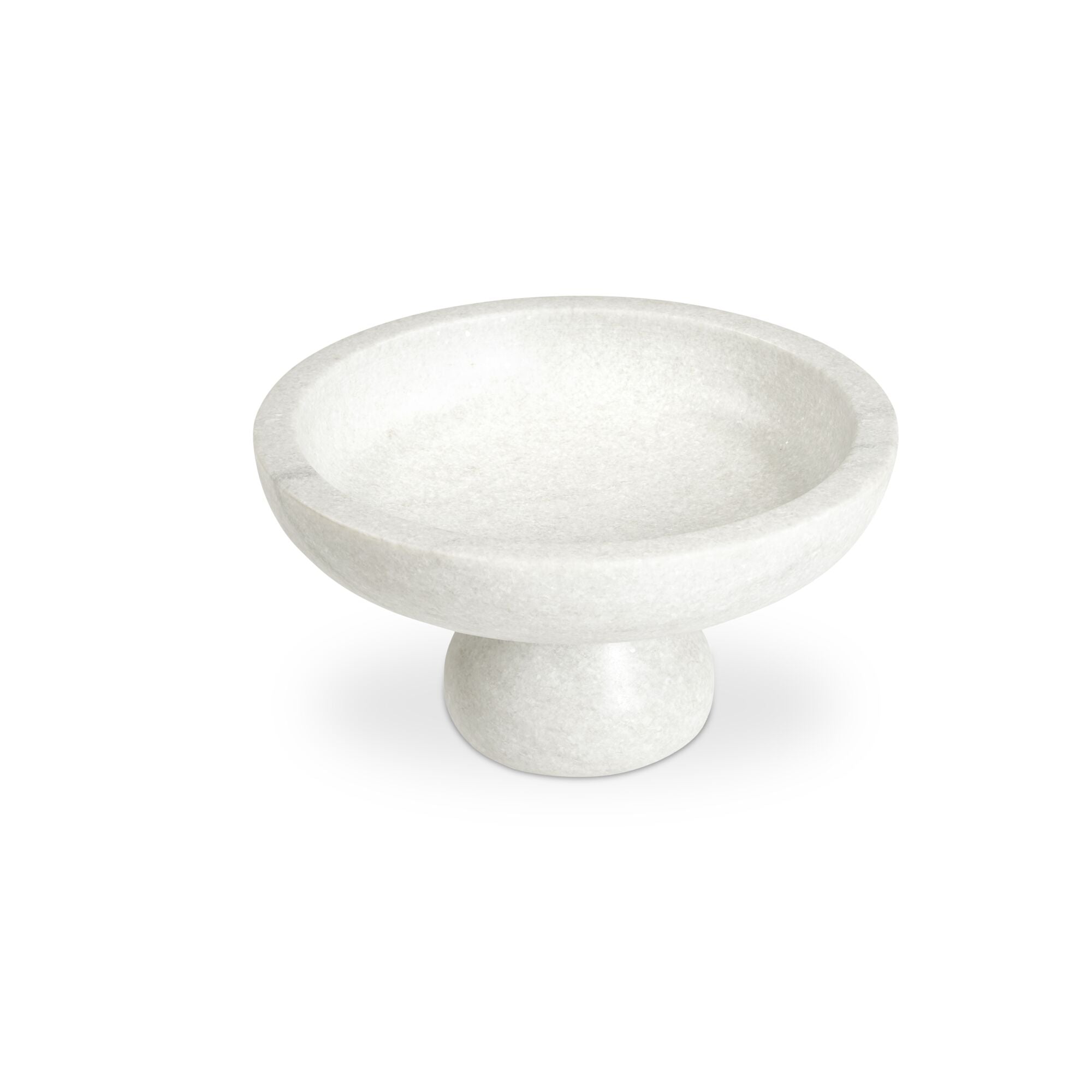 Palermo pedestal bowl by Moe's Home Collection, Rajnagar white marble, footed