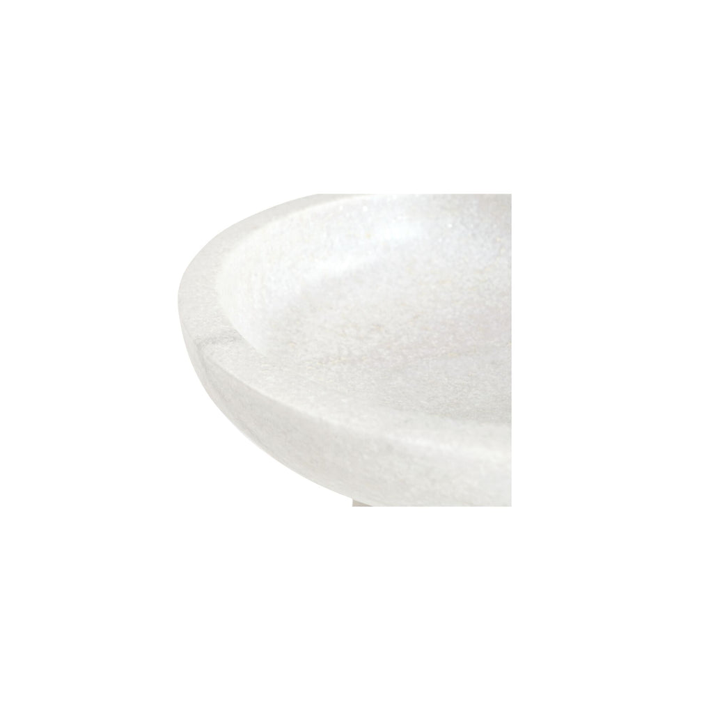 Palermo pedestal bowl by Moe's Home Collection, Rajnagar white marble, footed