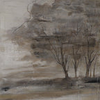 Pallini wall art by Renwil, cotton canvas, black oak veneer frame