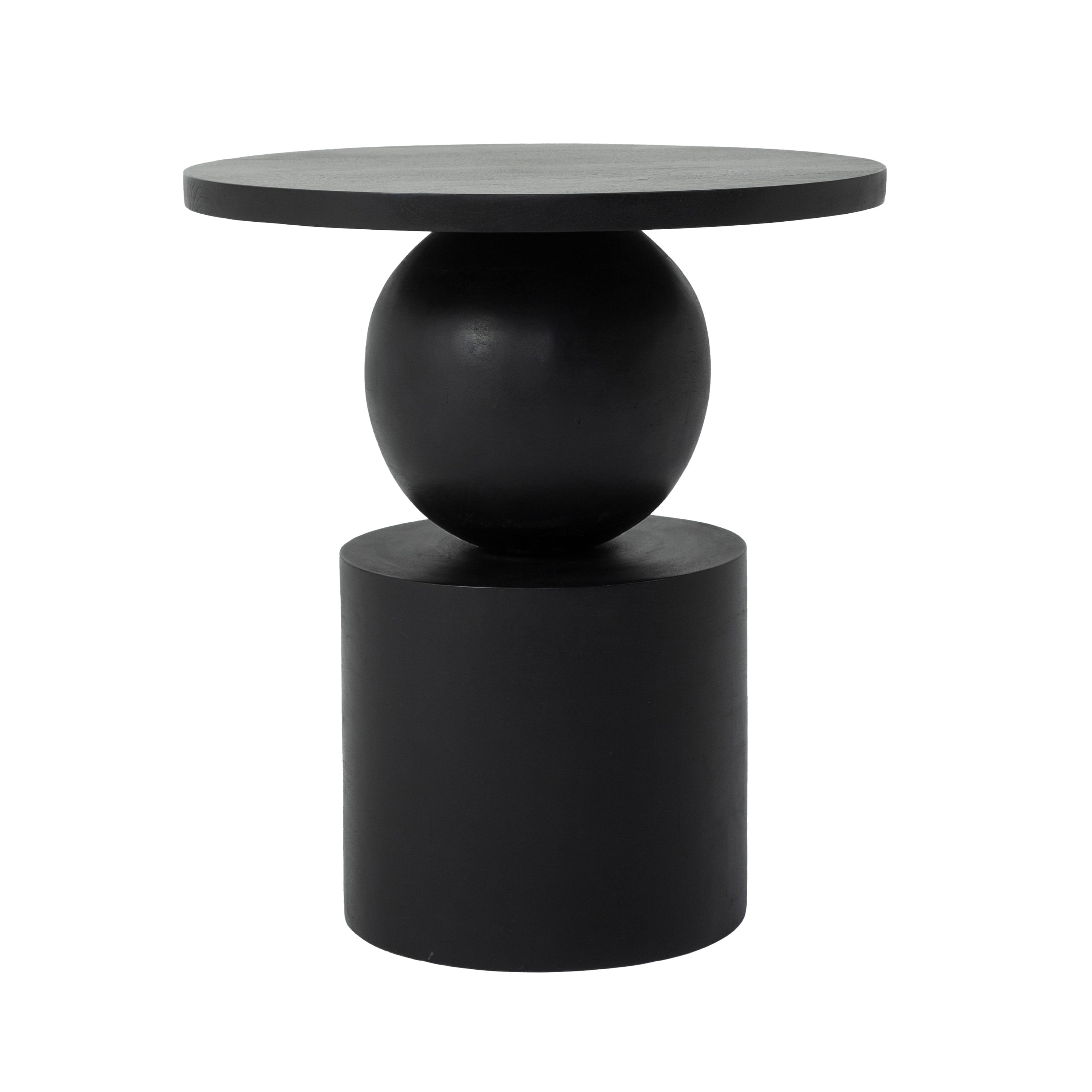 Paola accent table by Renwil, mango wood, matte black finish