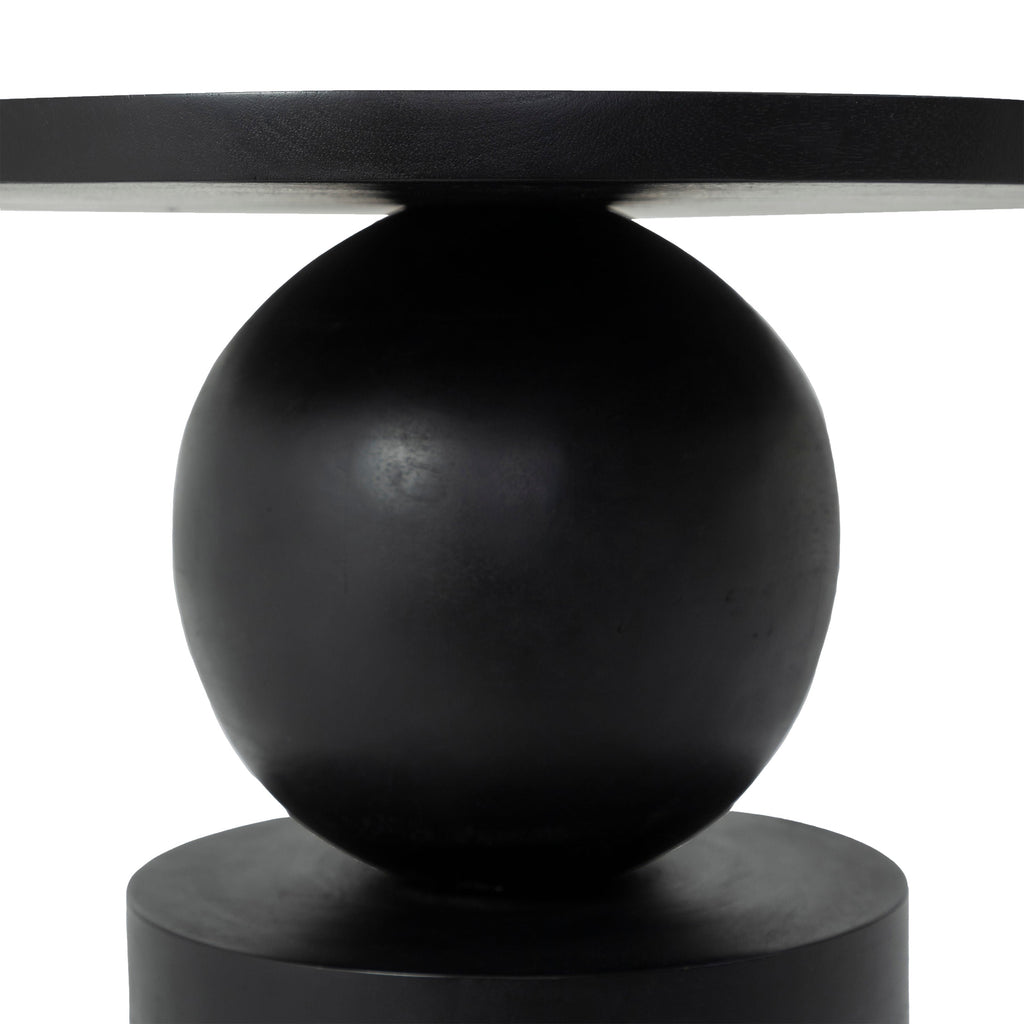 Paola accent table by Renwil, mango wood, matte black finish