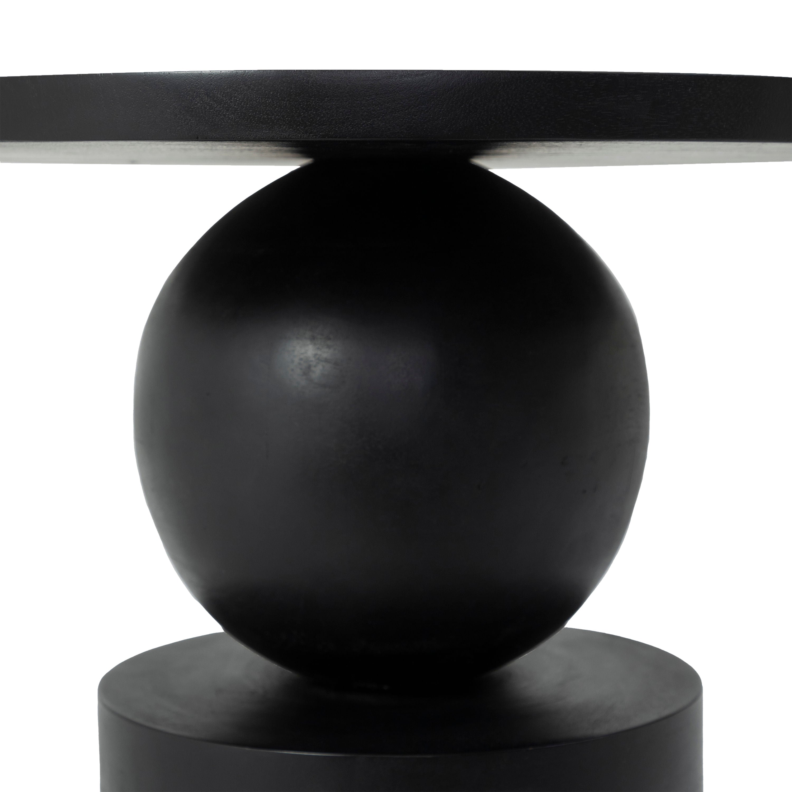 Paola accent table by Renwil, mango wood, matte black finish