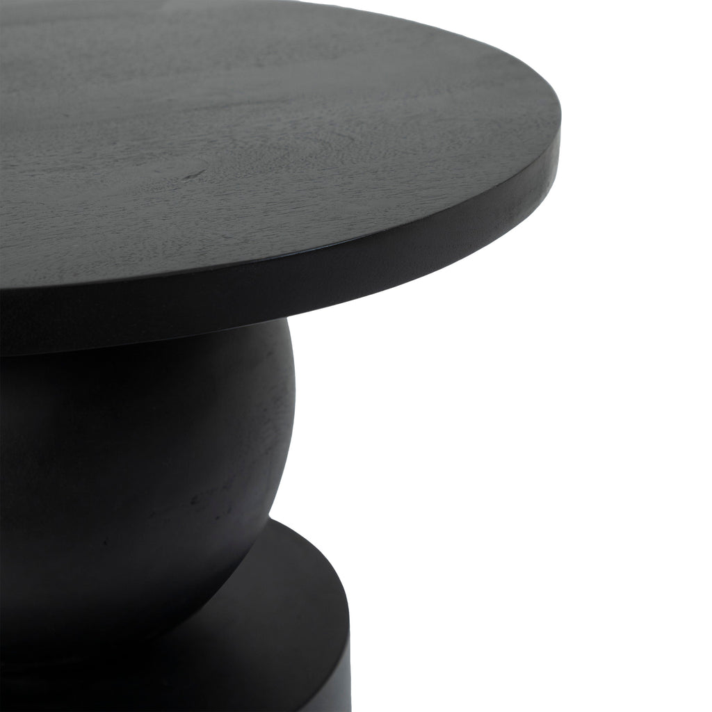 Paola accent table by Renwil, mango wood, matte black finish