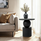 Paola accent table by Renwil, mango wood, matte black finish