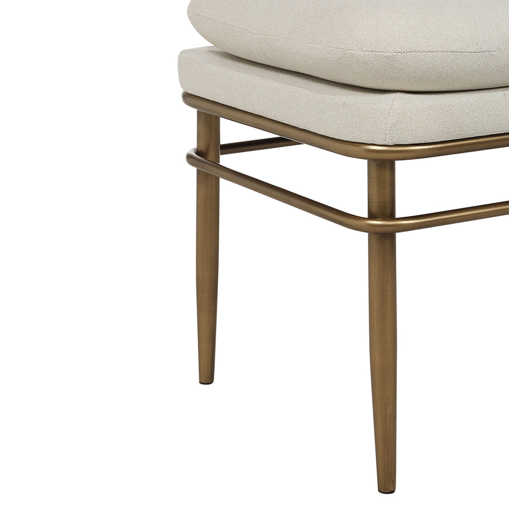 Paredes bench by Renwil, poly-linen, natural finish