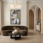 Pascal wall art by Renwil, cotton canvas, medium walnut frame