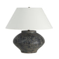 Patina table lamp by Renwil, ceramic, distressed charcoal and beige