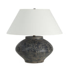 Patina table lamp by Renwil, ceramic, distressed charcoal and beige