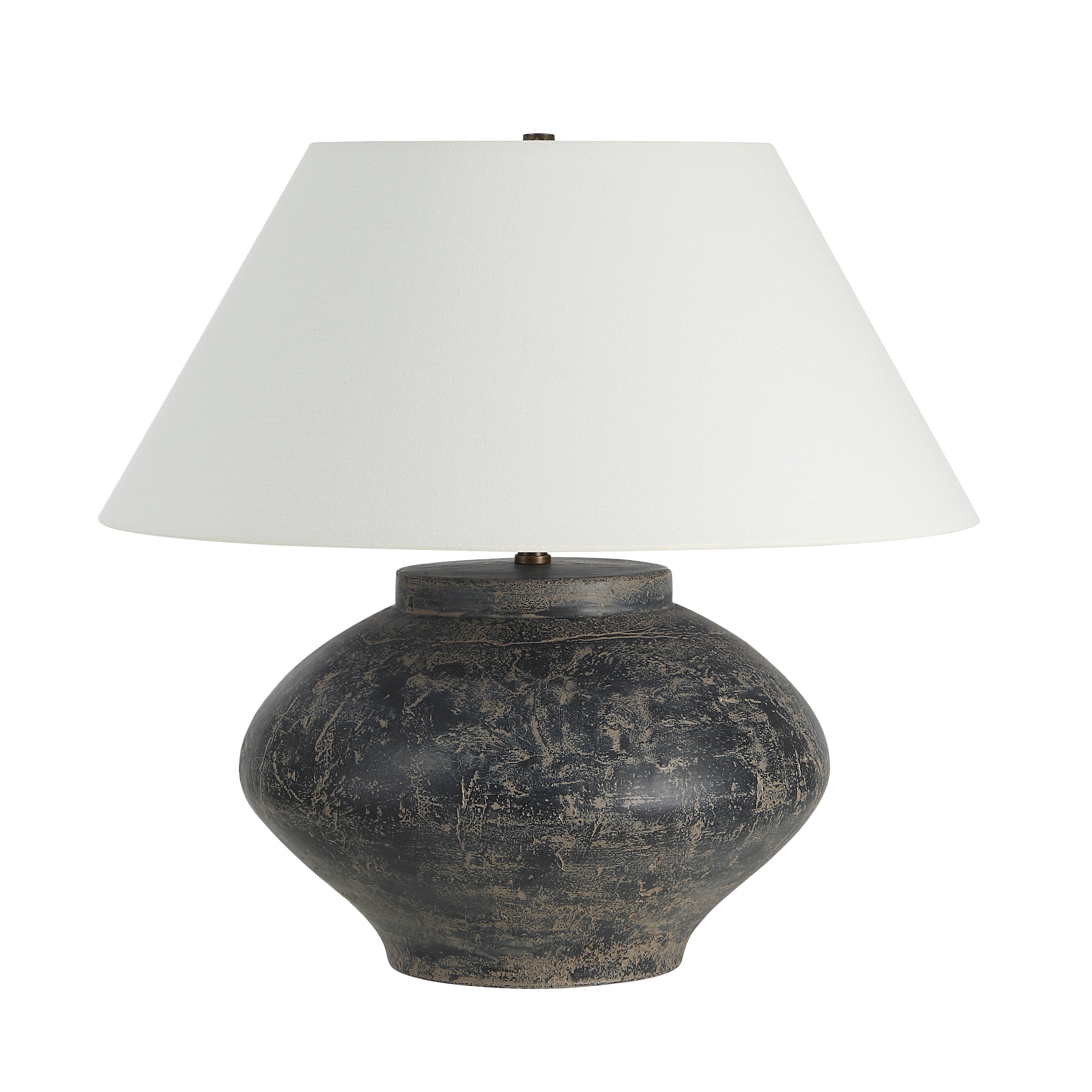 Patina table lamp by Renwil, ceramic, distressed charcoal and beige