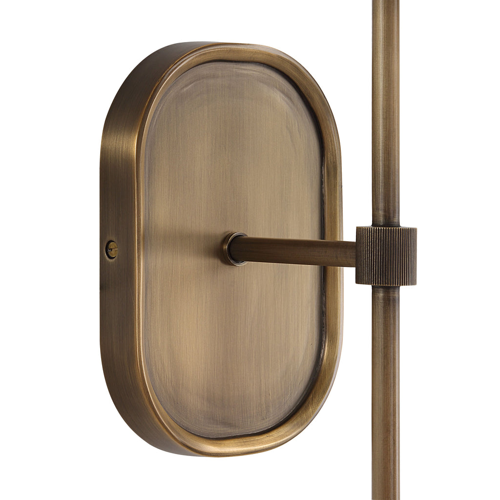Peonia wall sconce by Renwil, forged iron, antique brass finish