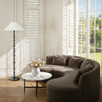 Petrus floor lamp by Renwil, cast aluminum, matte black finish