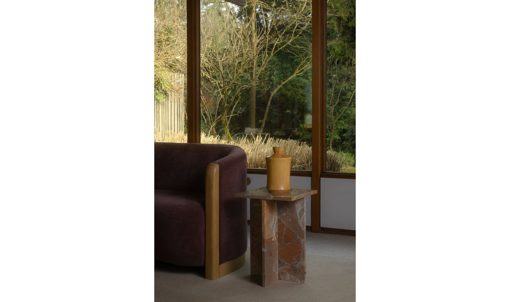Orange Levante Marble Blair Accent Table