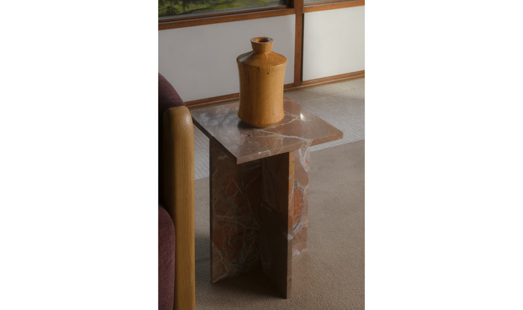 Orange Levante Marble Blair Accent Table