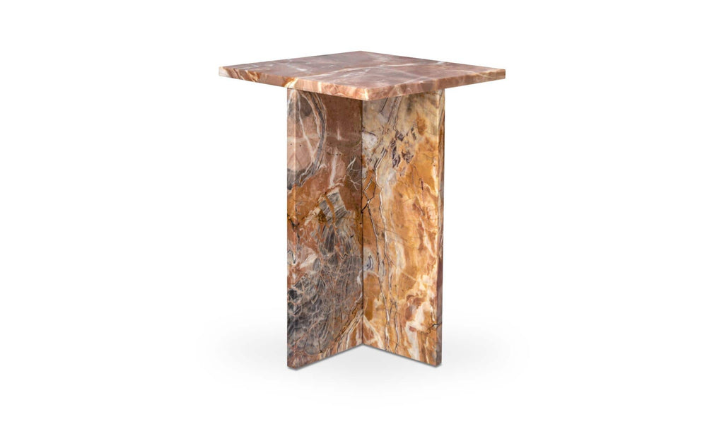 Orange Levante Marble Blair Accent Table