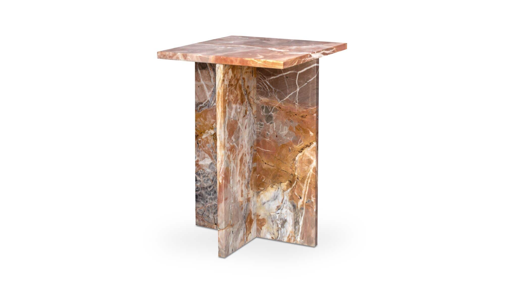 Orange Levante Marble Blair Accent Table