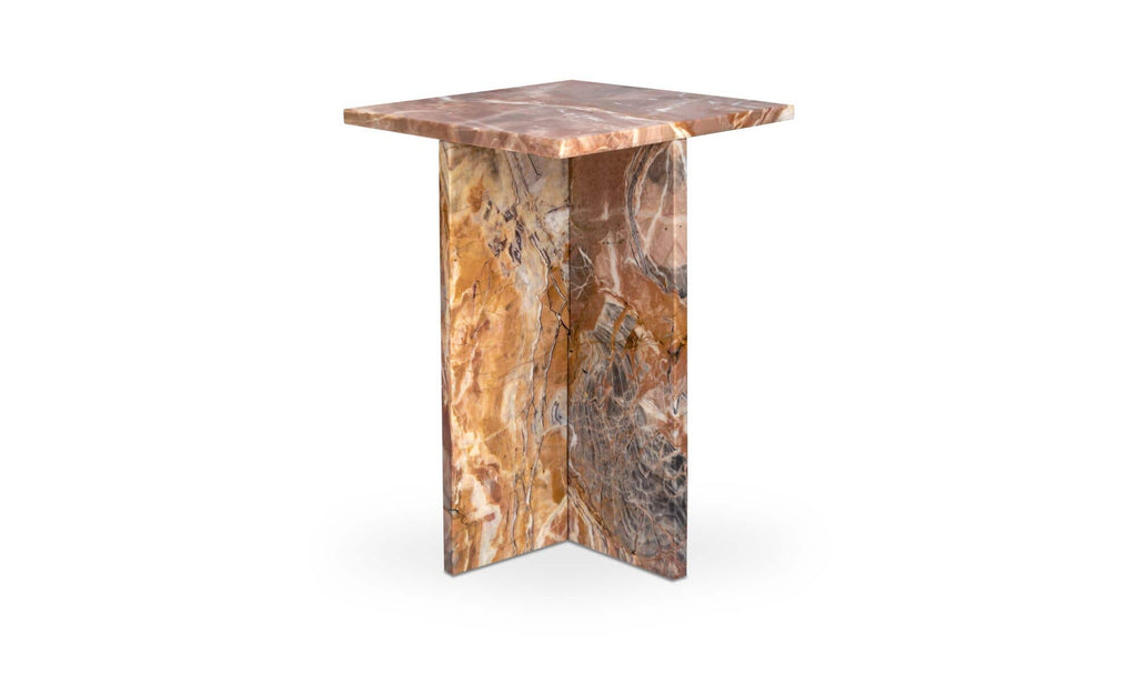 Orange Levante Marble Blair Accent Table