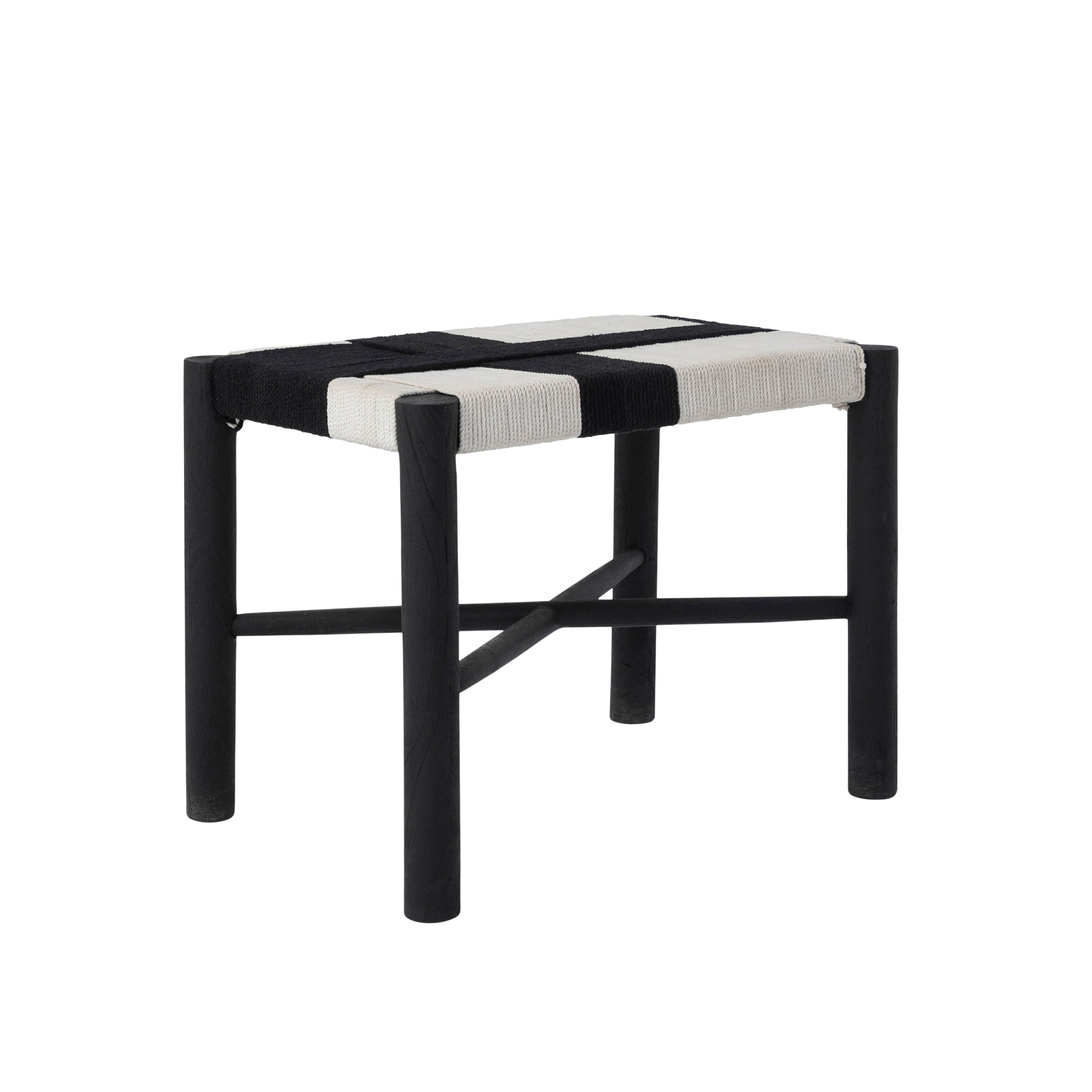 Plex stool by Renwil, mango wood, matte black finish