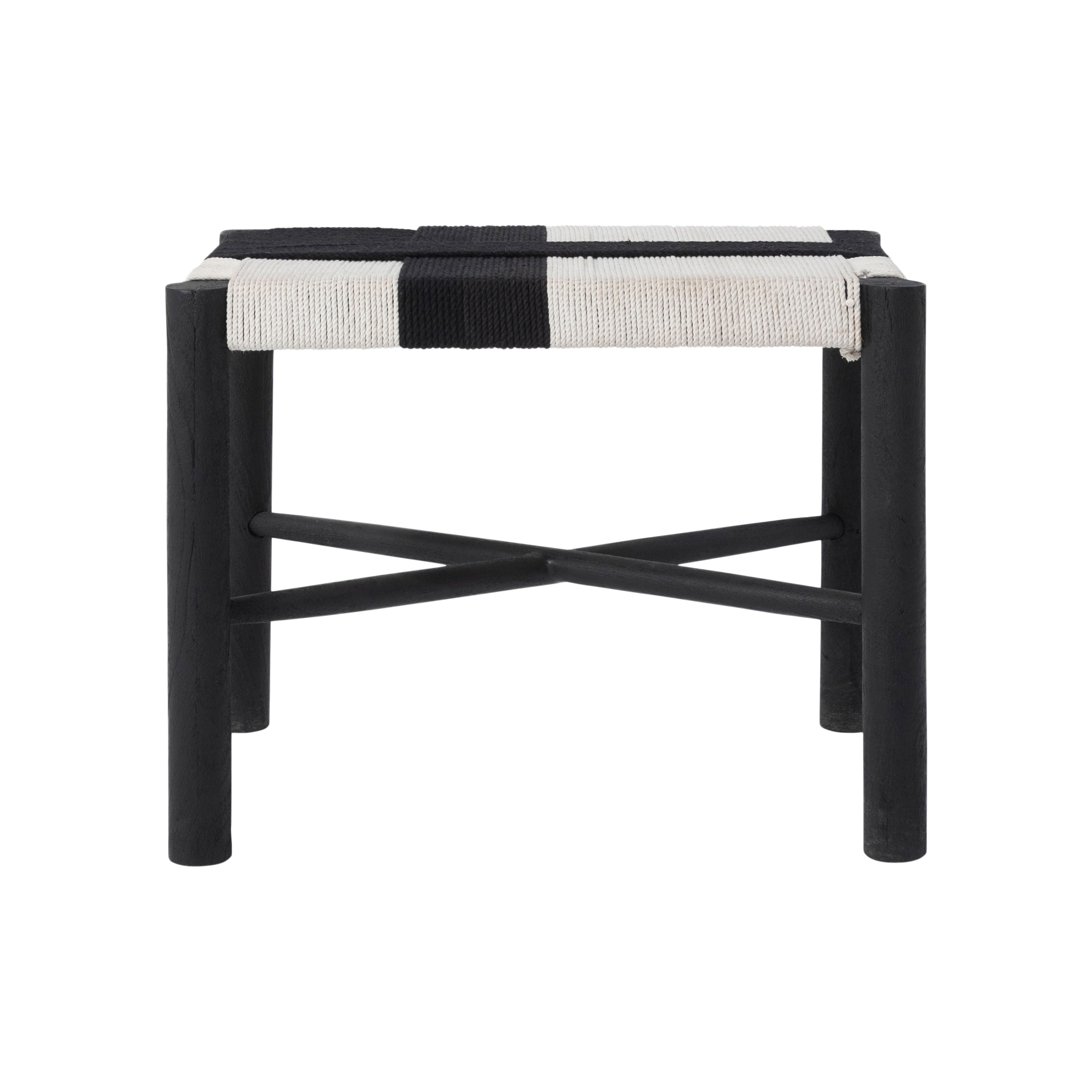 Plex stool by Renwil, mango wood, matte black finish