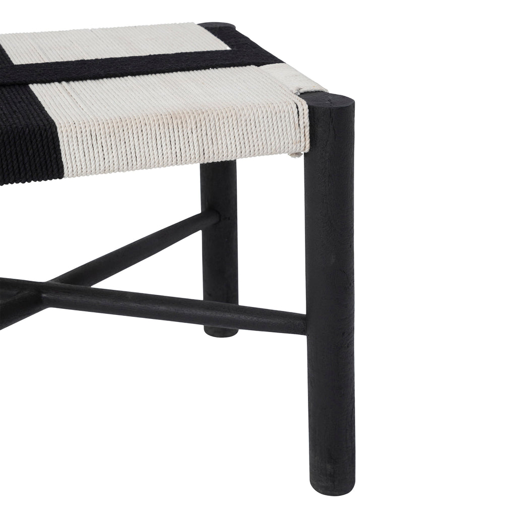 Plex stool by Renwil, mango wood, matte black finish