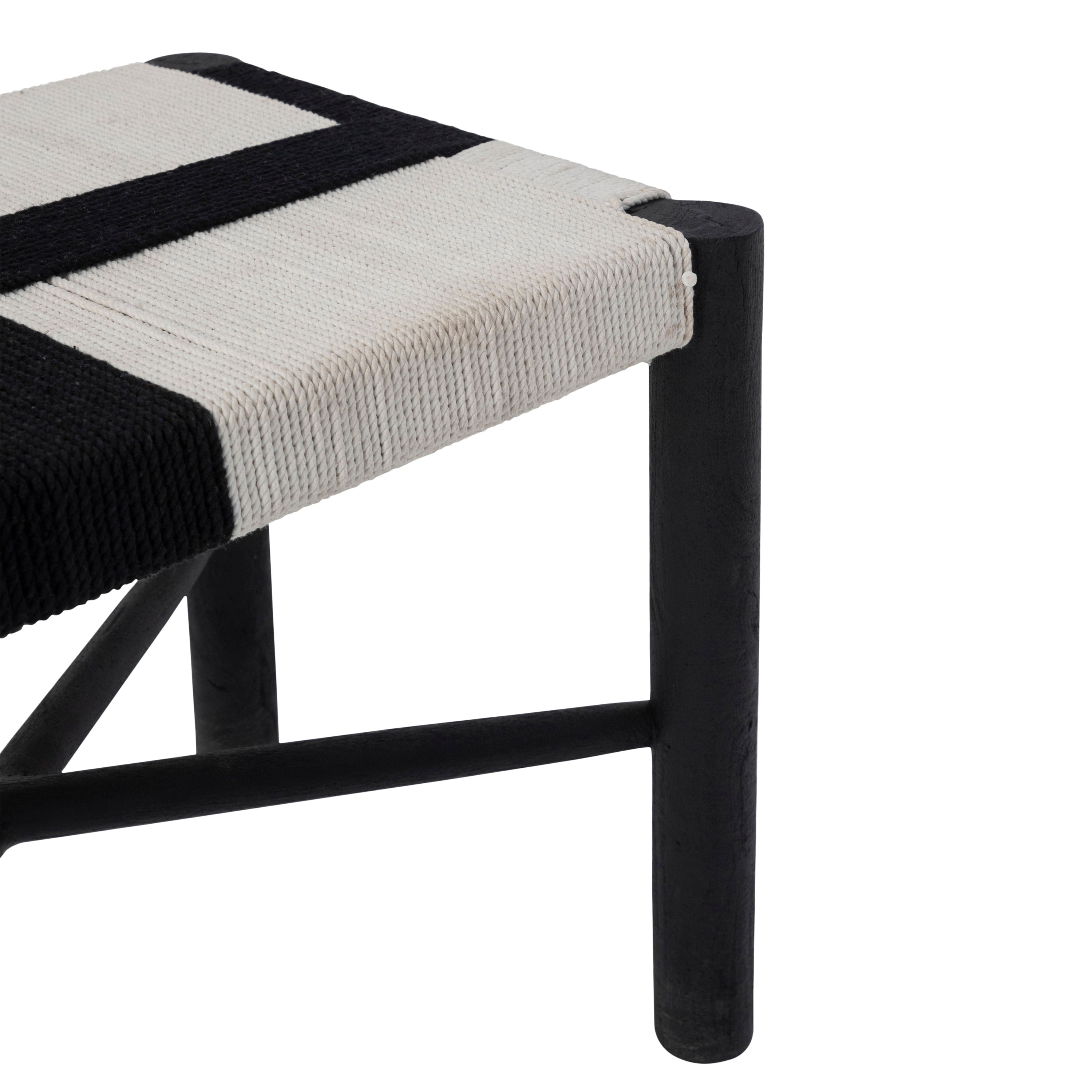 Plex stool by Renwil, mango wood, matte black finish