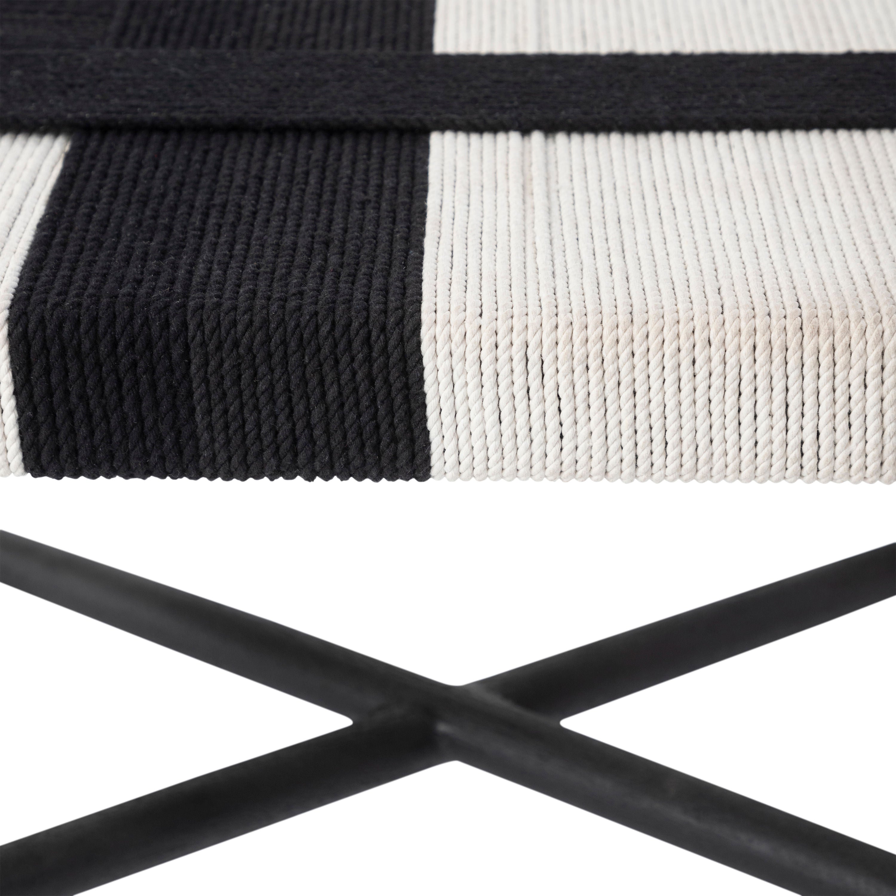 Plex stool by Renwil, mango wood, matte black finish
