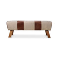 Pommel bench by Moe's Home Collection, upholstered performance fabric, natural wood base