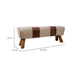 Pommel bench by Moe's Home Collection, upholstered performance fabric, natural wood base