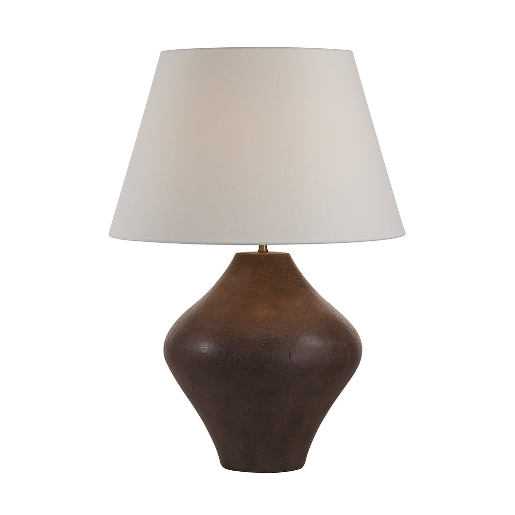 Pontia table lamp by Renwil, ceramic base, warm brown glaze