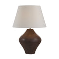 Pontia table lamp by Renwil, ceramic base, warm brown glaze