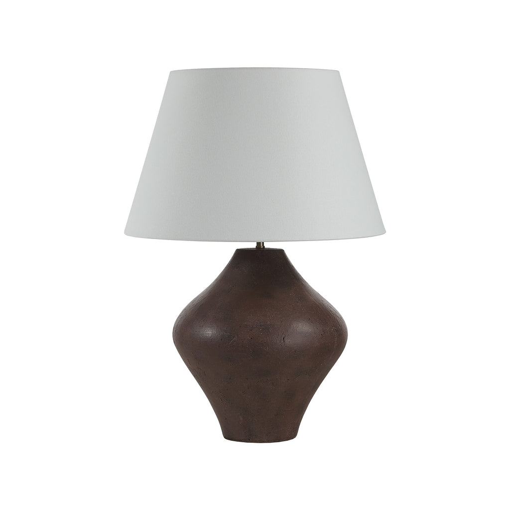 Pontia table lamp by Renwil, ceramic base, warm brown glaze