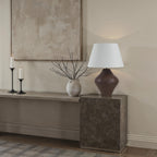 Pontia table lamp by Renwil, ceramic base, warm brown glaze
