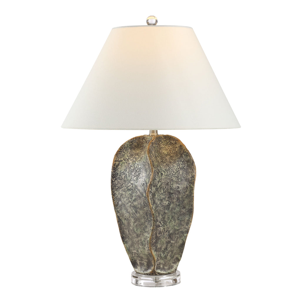 Poppi table lamp by Renwil, resin base, dark green finish